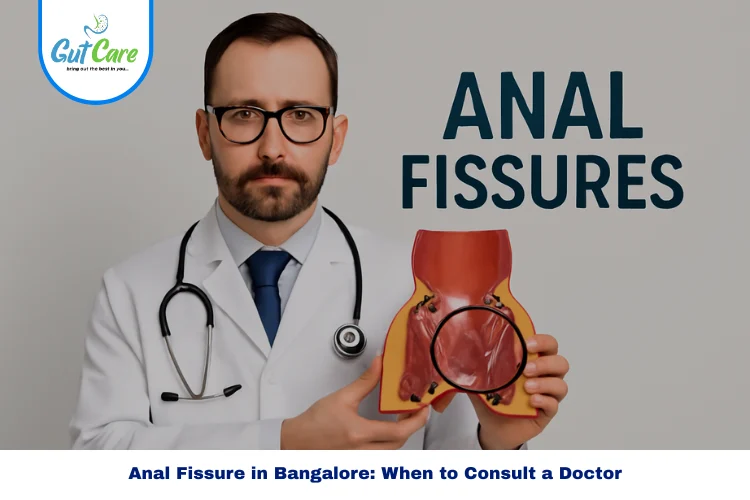 Doctor consulting patient for anal fissure treatment