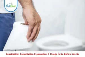 Patient preparing for a constipation consultation