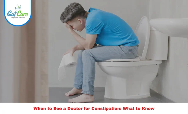 Illustration showing signs of when to see a doctor for constipation